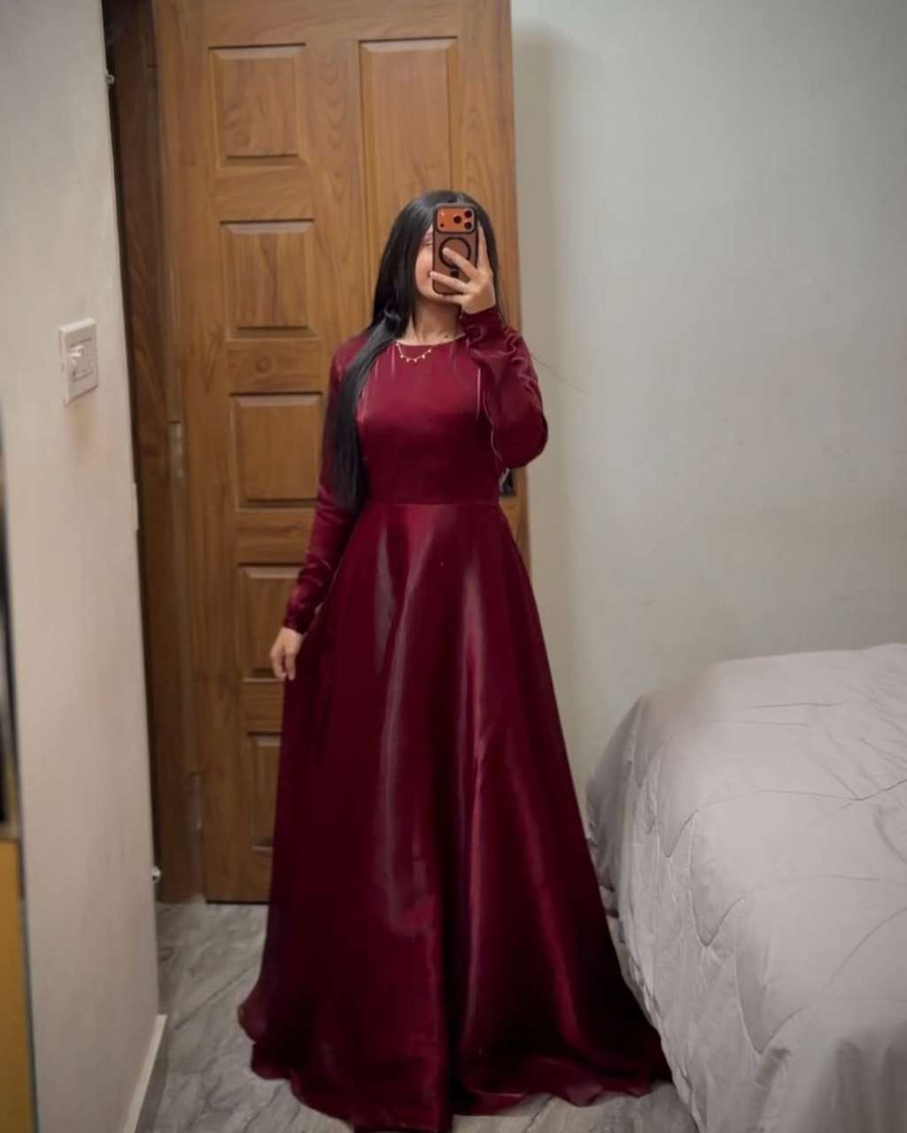 Maroon Flare Maxi Dress
