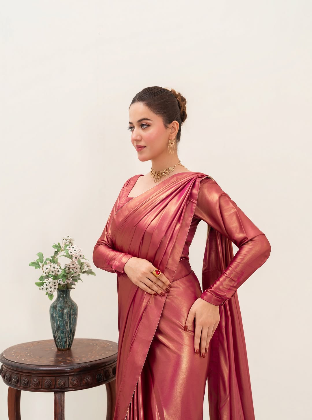 Shimmer Silk Stitched Saree