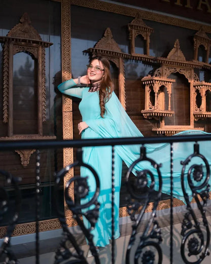 Soft Elegant Chiffon Saree | Ocean Mist Sea Green