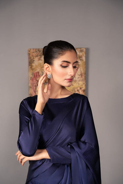 Classic Plain Silk Saree Stitched