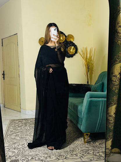 Zara Luxury Black Saree