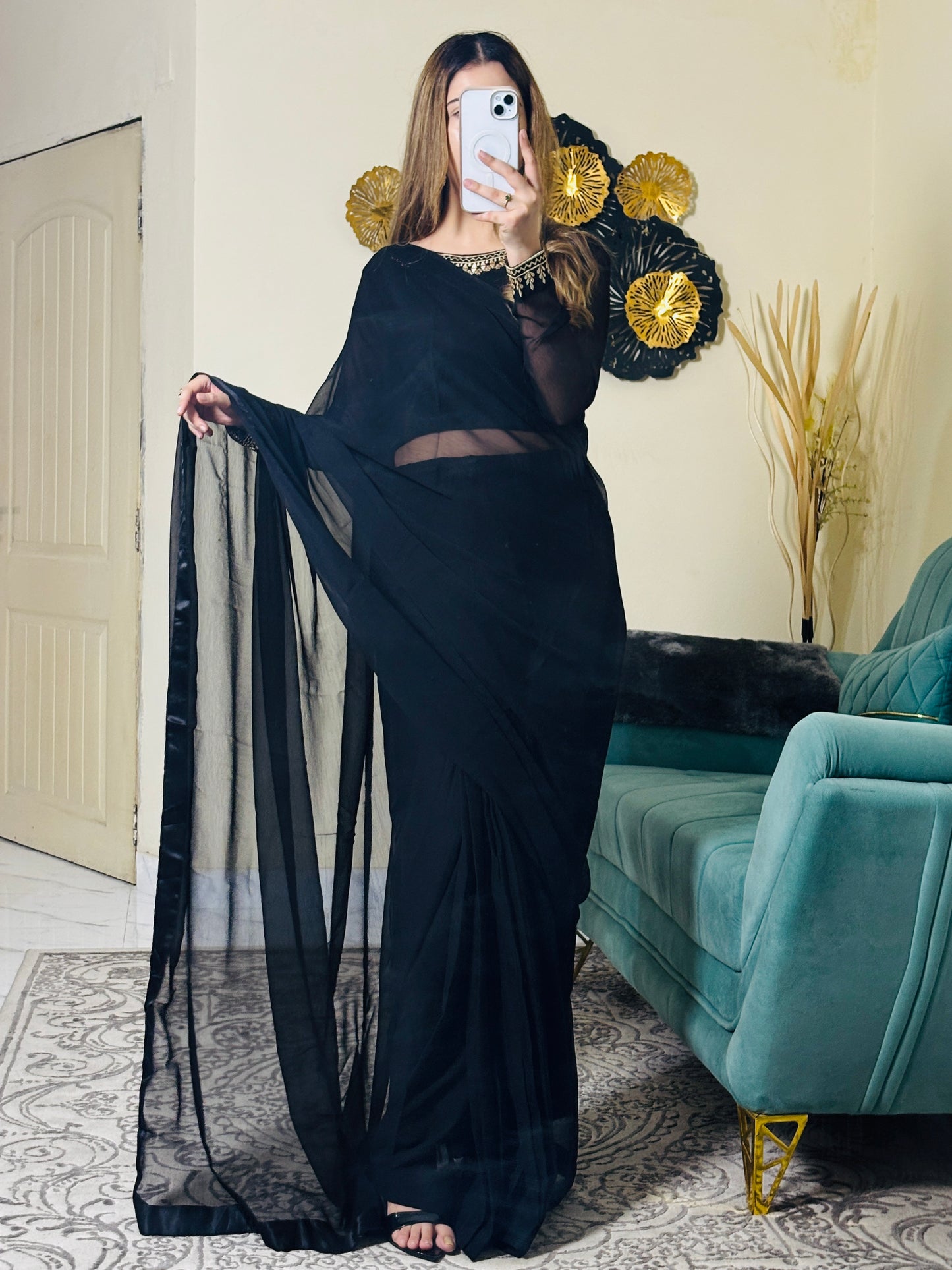 Zara Luxury Black Saree