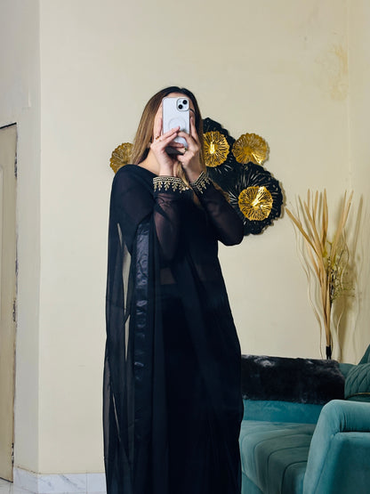 Zara Luxury Black Saree