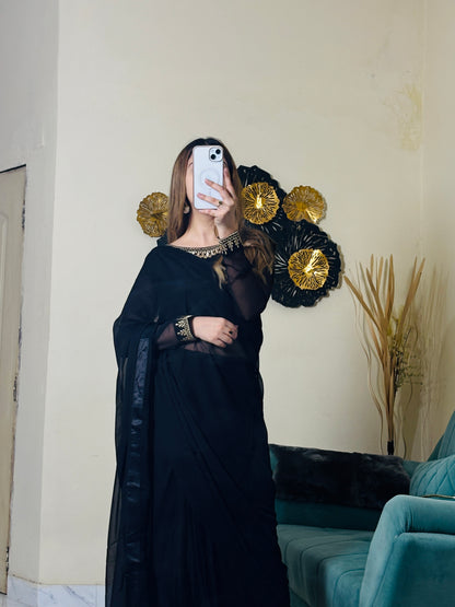 Zara Luxury Black Saree