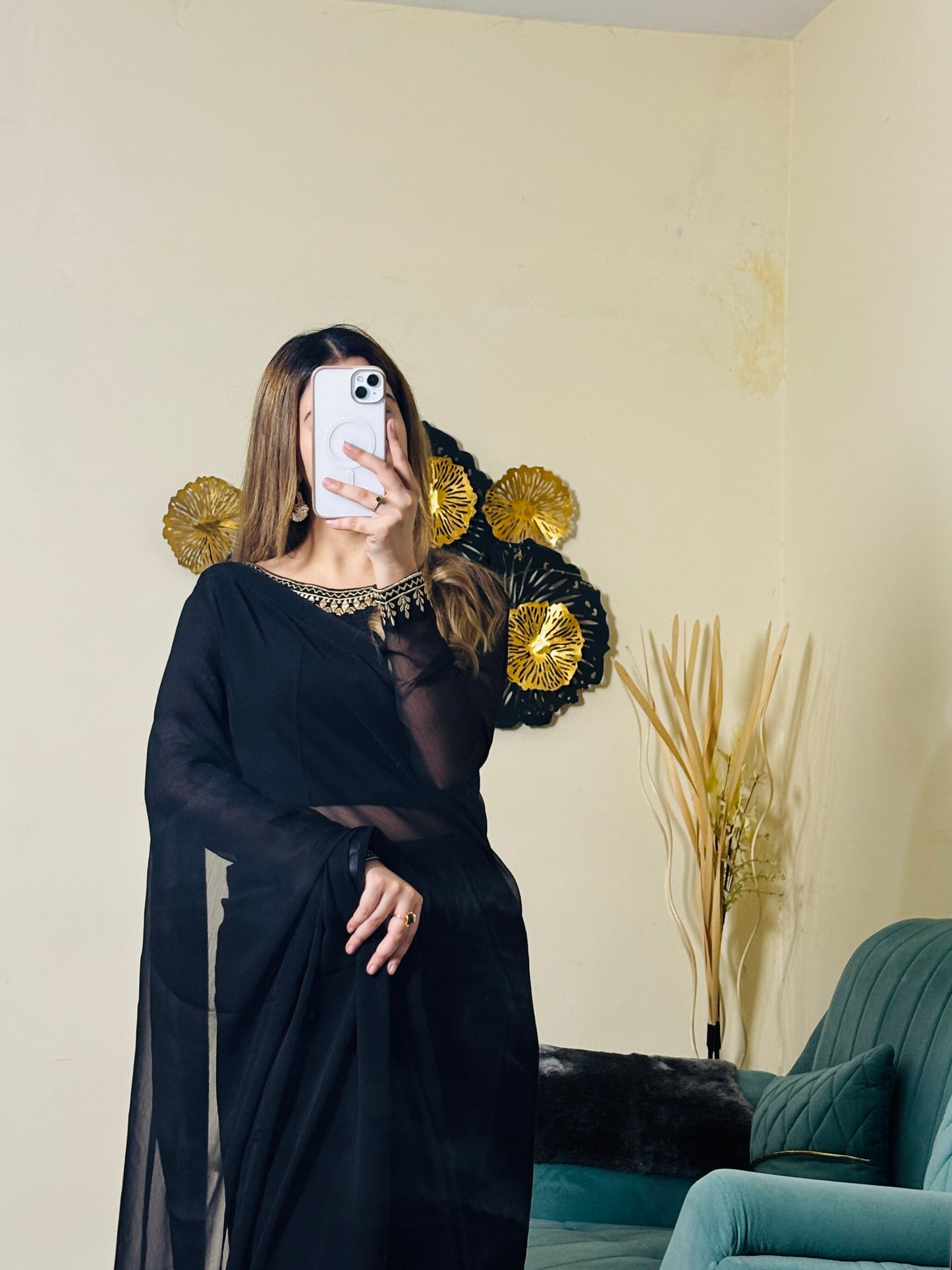 Zara Luxury Black Saree
