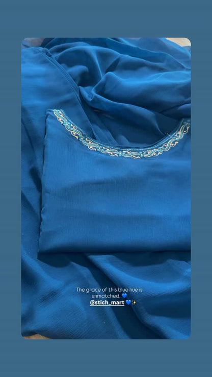 Hania Stitched Chiffon Saree