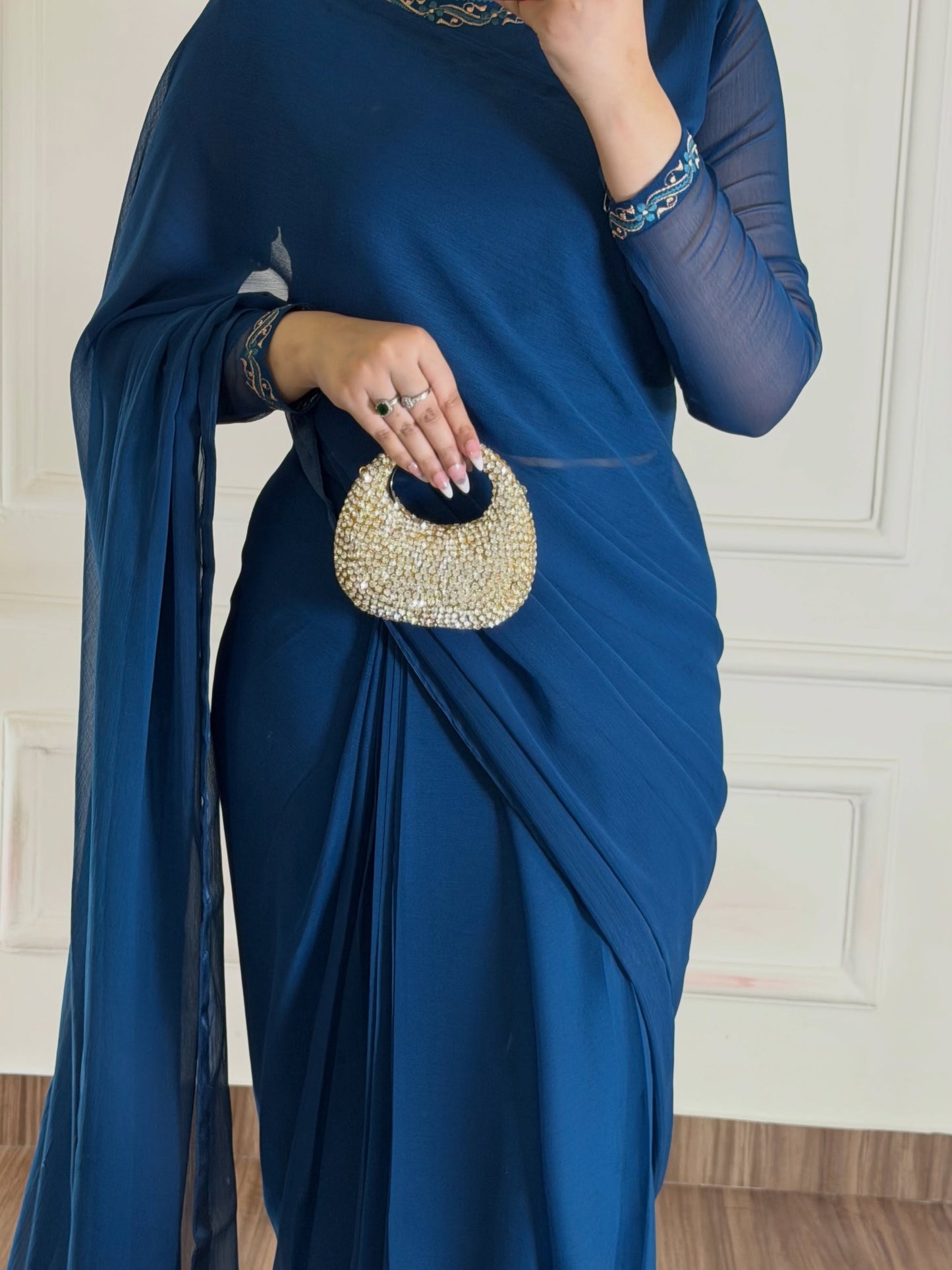 Hania Stitched Chiffon Saree