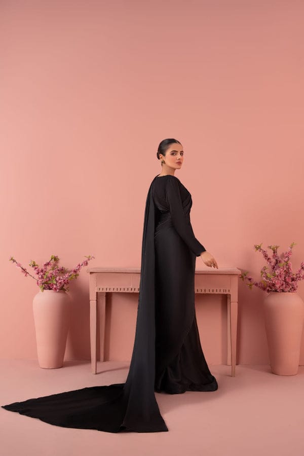 Classical Plain Silk Saree Stitched