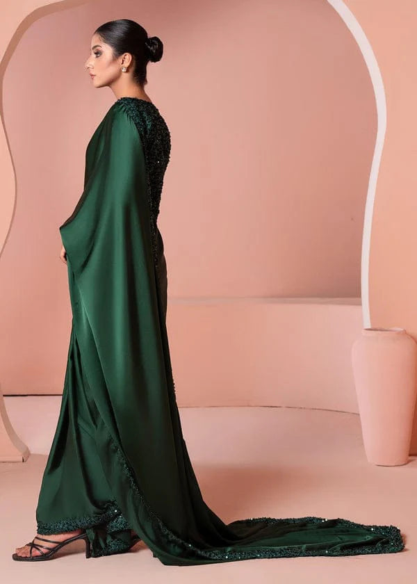 Premium Green Sequin Silk Saree