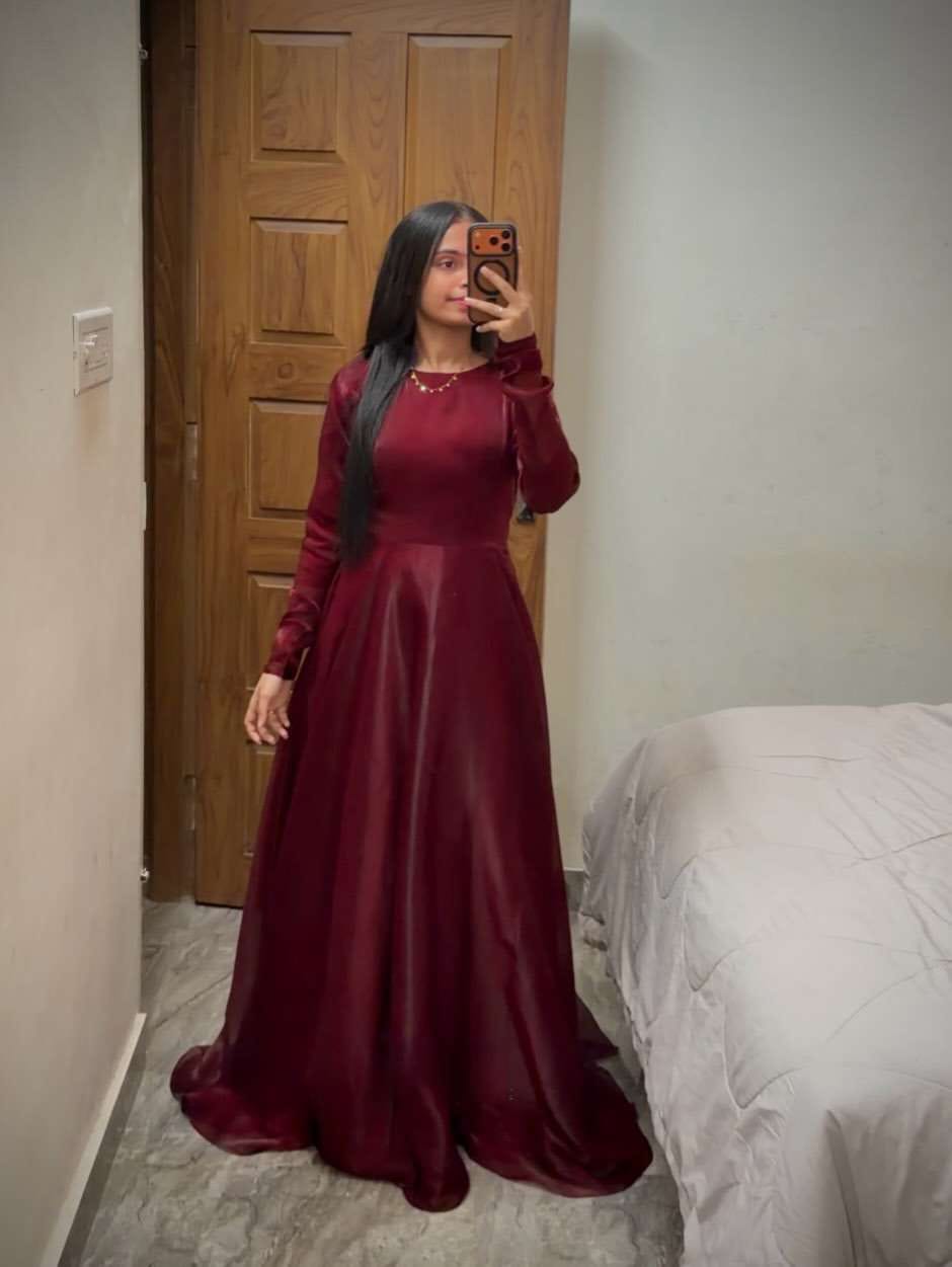 Maroon Flare Maxi Dress