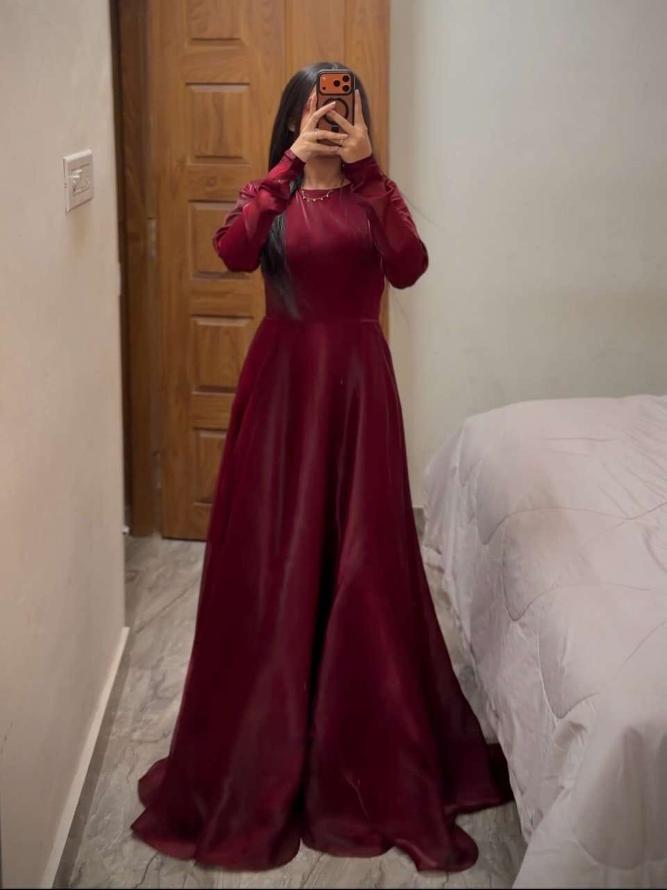 Maroon Flare Maxi Dress