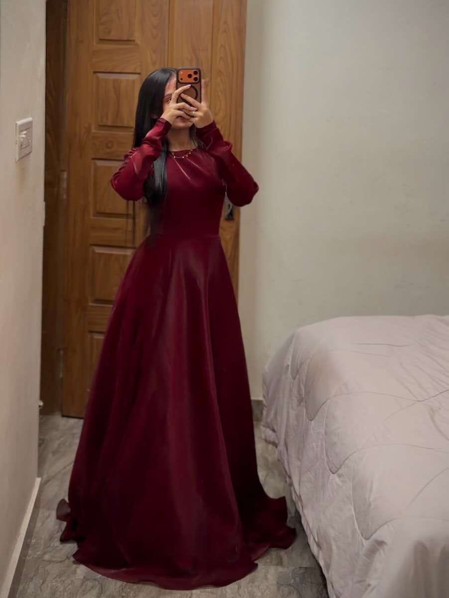Maroon Flare Maxi Dress