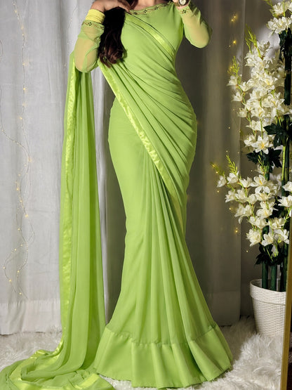 Hania Stitched Chiffon Saree