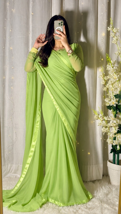 Hania Stitched Chiffon Saree