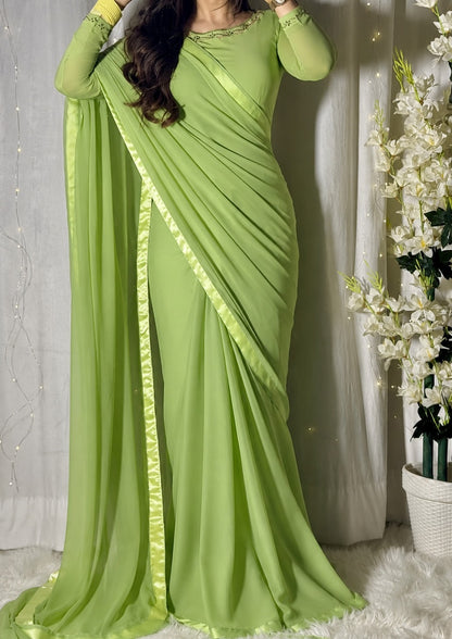 Hania Stitched Chiffon Saree