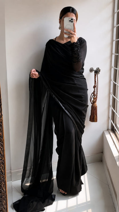 Eshal Luxury Black Saree