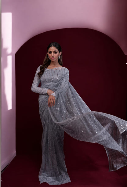 Layla Grey Moonlight Saree