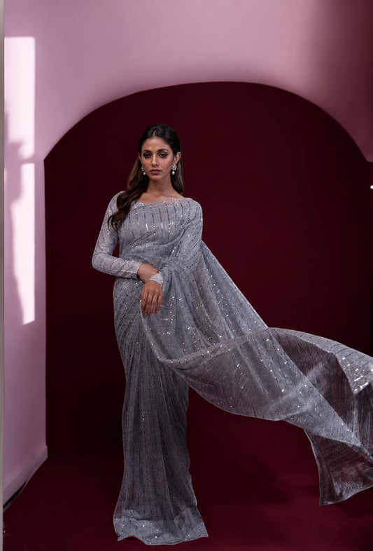 Layla Grey Moonlight Saree